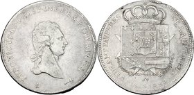 Firenze. Ludovico I di Borbone (1801-1803). Francescone 1803. CNI 11/13. MIR 415/4. Gal. I, 4/8. AG. g. 27.16 mm. 42.00 RR. Data con 1 capovolto. Al D...