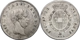Firenze. Leopoldo II di Lorena (1824-1859). Paolo 1843. CNI 77. MIR 457/2. Gal. XV, 2. AG. g. 2.68 mm. 24.00 R. qBB.