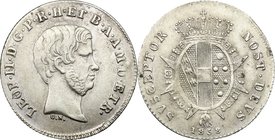 Firenze. Leopoldo II di Lorena (1824-1859). Paolo 1858. CNI 118. MIR 457/7. Gal. XV, 7. AG. g. 2.66 mm. 23.70 BB/BB+.