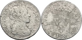 Fosdinovo. Maria Madalena Centurioni, moglie di Pasquale Malaspina (1663-1669). Luigino 1666. Camm. 65. AG. g. 2.01 mm. 20.60 qBB.