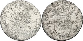 Fosdinovo. Maria Madalena Centurioni, moglie di Pasquale Malaspina (1663-1669). Luigino 1666. Camm. 65 var. (IMAG). AG. g. 1.60 mm. 20.30 MB/BB.