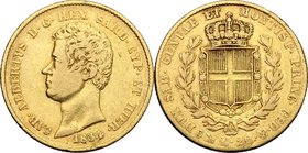 Regno di Sardegna. Carlo Alberto (1831-1849). 20 lire 1834 Genova. Pag. 179. Mont. 50. AU. mm. 21.00 BB.