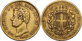 Regno di Sardegna. Carlo Alberto (1831-1849). 20 lire 1840 Genova. Pag. 190. Mont. 62. AU. mm. 21.00 BB.