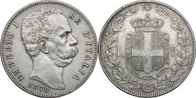 Regno di Italia. Umberto I (1878-1900). 5 lire 1879 Roma. Pag. 590. Mont. 33. AG. mm. 37.00 BB+.