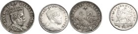 Colonia Eritrea. Umberto I (1878-1900). Lotto di 2 monete: 50 centesimi 1890 (BB+) ed Etiopia, Menelik II, 1/20 di birr o gersh 1895 (FDC). Pag. 637. ...