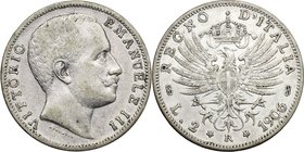Regno di Italia. Vittorio Emanuele III (1900-1943). 2 lire 1906. Pag. 730. Mont. 145. AG. g. 9.93 mm. 27.00 BB.
