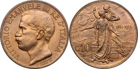 Regno di Italia. Vittorio Emanuele III (1900-1943). 10 centesimi 1911. Pag. 863. Mont. 324. CU. mm. 30.00 R. SPL.