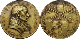 Pio III (1503), Francesco Todeschini-Piccolomini. Medaglia di restituzione. D/ M D III PIVS III PONT MAX. Busto a destra a testa nuda con piviale. R/ ...
