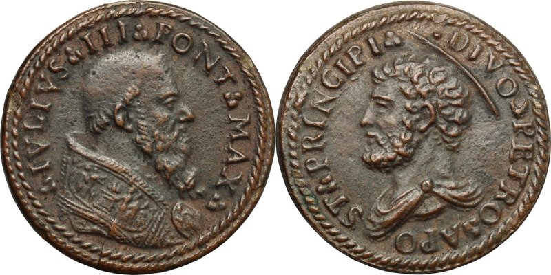 Giulio III (1550-1555), Giovanni Maria de' Ciocchi del Monte. Medaglia per l'ele...