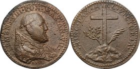 Clemente VIII (1592-1605), Ippolito Aldobrandini. Medaglia A. VII. D/ CLEMENS VIII PON MAX AN VII. Busto a destra a testa nuda con piviale. R/ HIN PAX...
