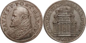 Paolo V (1605-1621), Camillo Borghese. Medaglia A. VI. D/ PAVLVS V PONT MAX A VI. Busto a sinistra a testa nuda con pivilale. R/ COMPLEAT GLORIA MARIA...