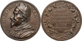 Clemente IX (1667-1669), Giulio Girolamo Rospigliosi. Medaglia A. I. D/ CLEM IX PONT MAX A I. Busto a sinistra con camauro, mozzetta e stola. R/ DEDIT...