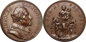 Innocenzo XII (1691-1700), Antonio Pignatelli. Medaglia annuale, A. I. D/ INNOCEN XII PONT M A I. Busto a destra con camauro, mozzetta e stola. R/ A D...