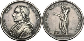 Pio VII (1800-1823), Barnaba Chiaramonti. Medaglia annuale, A. VII. D/ PIVS VII P M AN VII. Busto a sinistra con berrettino, mozzetta e stola. R/ SALI...