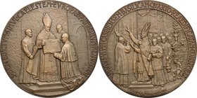 Paolo VI (1963-1678), Giovanni Battista Montini. Medaglia 1964 per la ricostruzione e la riconsacrazione dell'Abbazia e del Monastero di Montecassino ...