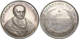 Bressanone. Bernhard Galura (1829-1856), vescovo. Medaglia. D/ FURST BISCHOF B. GALURA. Busto frontale. R/ AUS VEREHRUNG UND LIEBE. DEM/ VERDIENSTE/ G...