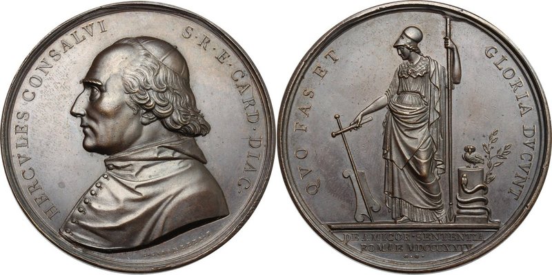 Roma. Ercole Consalvi (1757-1824), Cardinale, Segretario di Stato. Medaglia 1824...
