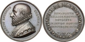 Roma. Marcantonio Colonna (1535-1584). Medaglia della serie degli Uomini Illustri Italiana realizzata dopo il 1841. D/ MARCVS ANTONIVS COLVMNA. Busto ...