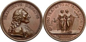 Verona. Francesco Donà (1744-1815), Capitano e Vicepodestà di Verona. Medaglia coniata. D/ FRANCISCVS DONATVS. Busto a destra; nel taglio del busto, A...