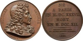 France. Nicolas Catinat (1637-1712), generale. Medaglia 1823. D/ NICOLAS CATINAT. Busto a destra. Sotto, DOMARD F. R/ NE'/ A PARIS/ EN MDCXXXVII/ MORT...