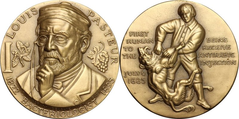 Louis Pasteur (1822-1895), chimico e biologo francese. Medaglia 1972. Emessa dal...