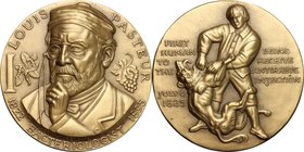 Louis Pasteur (1822-1895), chimico e biologo francese. Medaglia 1972. Emessa dalla Medallic Art co. di New York. AE. mm. 44.50 Inc. Abram Belskie. FDC...