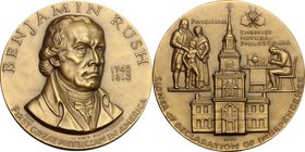 Benjamin Rush (1745-1813), fisico americano. Medaglia 1969. Emessa dalla Medallic Art co. di New York. AE. mm. 44.50 Inc. Abram Belskie. FDC. E' stato...