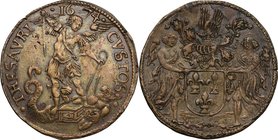 Belgium. Token 1674, Jacques Pipenpoix, treasurer of Bruxelles. Vanden Broeck, RBN (1906), 235, 55. AE. g. 5.44 mm. 32.00 Good VF.