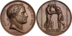 France. Napoleon I (1805-1814), Emperor. Medal 1806 for the marriage of the Grand Duke of Baden. Bramsen 522. AE. g. 35.18 mm. 40.00 Good VF/About EF.