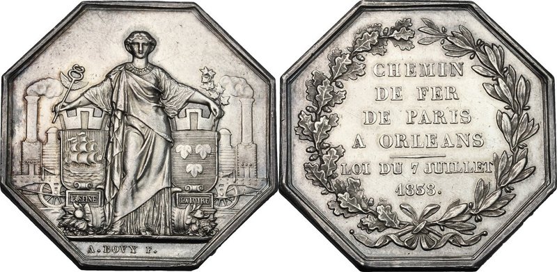 France. Compagnie du chemin de fer Paris à Orléans. Octagonal token 1838. AR. mm...