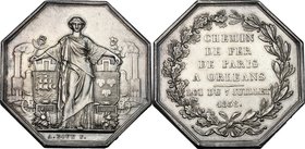 France. Compagnie du chemin de fer Paris à Orléans. Octagonal token 1838. AR. mm. 39.00 Inc. A. Bovy. Good EF.
