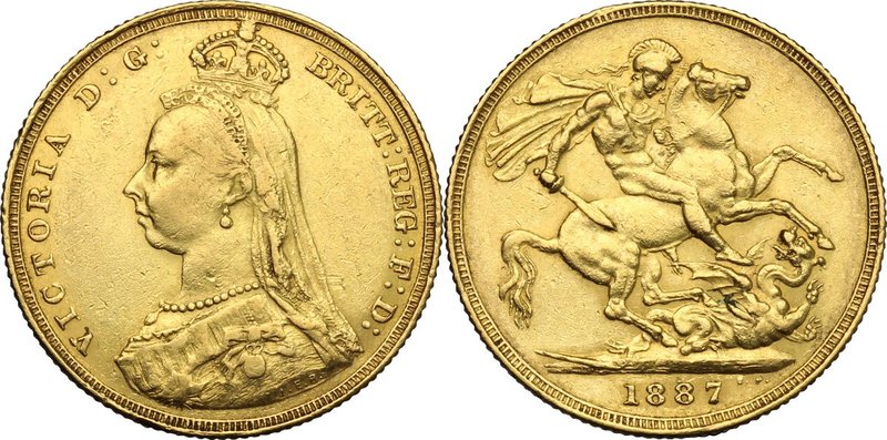 Great Britain. Victoria (1837-1901). Sovereign 1887. Fr. 392. AV. mm. 22.00 VF.
