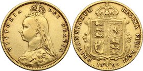 Great Britain. Victoria (1837-1901). Half Sovereign 1892. Fr. 393. AV. g. 3.92 mm. 19.00 VF.
