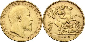 Great Britain. Edward VII (1841-1910). Half Sovereign 1906. Fr. 401. AV. g. 3.96 mm. 19.20 VF.