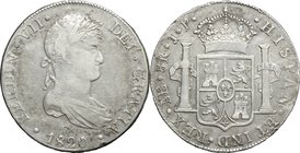Peru'. Ferdinand VII (1808-1833). 8 reales 1820 J P, Lima mint. Cal. 488. AG. g. 27.03 mm. 38.00 VF.
