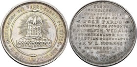 Peru'. Ferrocarril de Cuzco. Medal 1908 celebrating the inauguration of the Peruvian railways. AR. mm. 34.00 EF.
