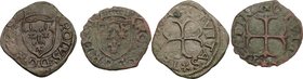 Monete e medaglie di zecche italiane. Chieti. Carlo VIII (1495). Lotto di 2 cavalli con croci differenti. AE.