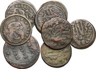 Monete e medaglie di zecche italiane. Gubbio. Lotto di 8 monete: 7 quattrini e un mezzo baiocco. AE.