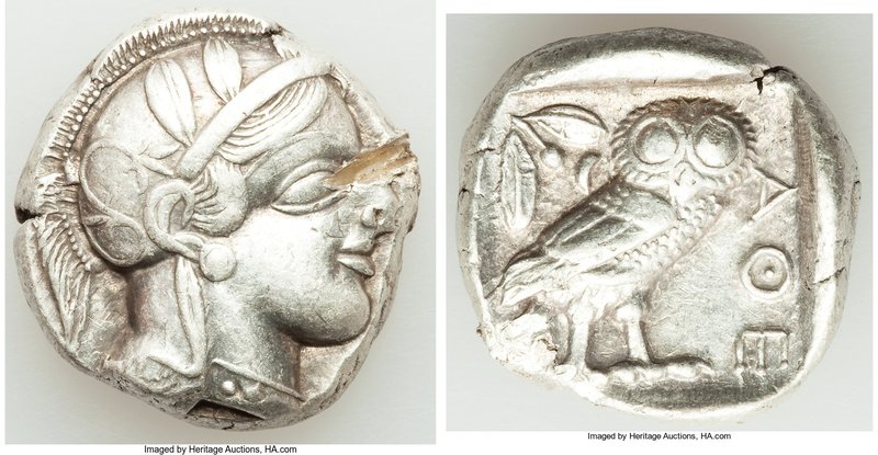 ATTICA. Athens. Ca. 440-404 BC. AR tetradrachm (23mm, 17.19 gm, 2h). VF, test cu...