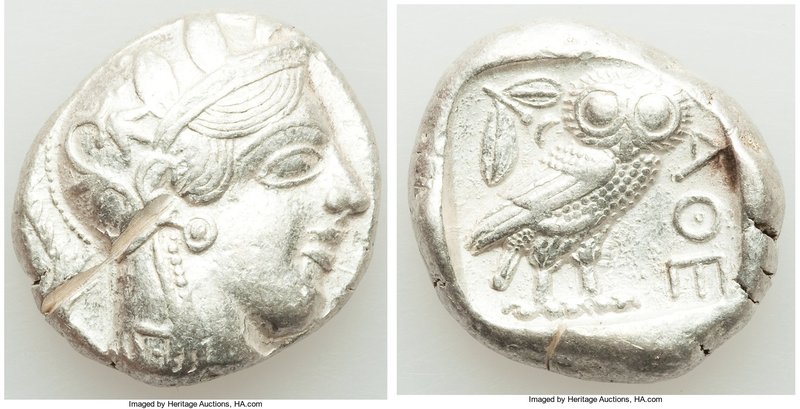 ATTICA. Athens. Ca. 440-404 BC. AR tetradrachm (23mm, 16.64 gm, 2h). XF, test cu...