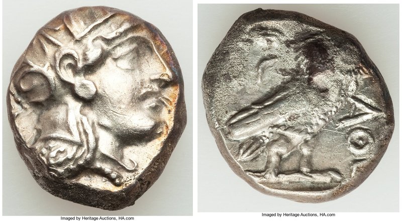 ATTICA. Athens. Ca. 393-294 BC. AR tetradrachm (20mm, 16.93 gm, 8h). VF, scratch...