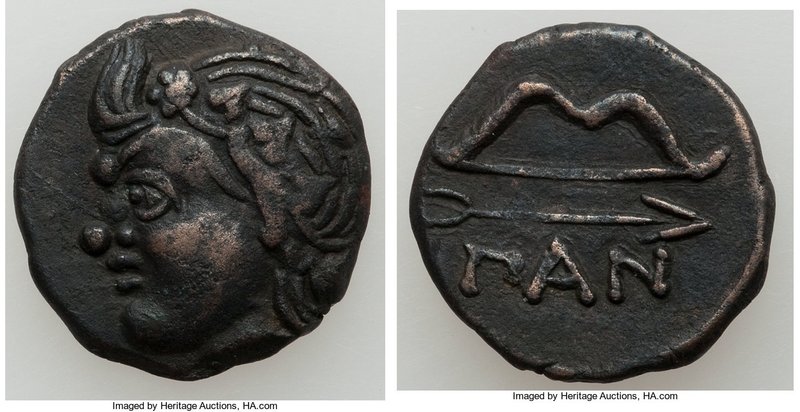 CIMMERIAN BOSPORUS. Panticapaeum. Ca. 304-250 BC. AE (18mm, 4.54 gm, 1h). VF. He...