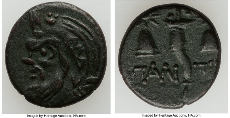 CIMMERIAN BOSPORUS. Panticapaeum. Ca. 150-120 BC. AE (19mm, 2.85 gm, 12h). VF, l...