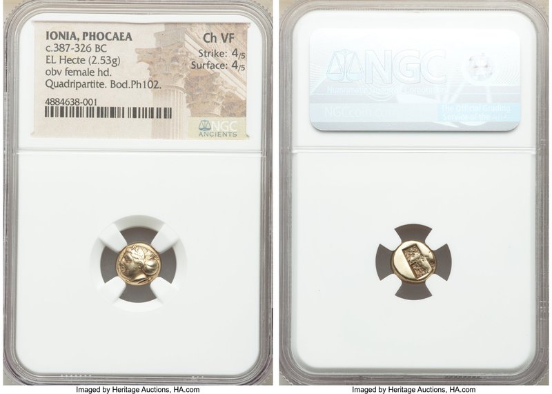 IONIA. Phocaea. Ca. 387-326 BC. EL sixth-stater or hecte (10mm, 2.53 gm). NGC Ch...