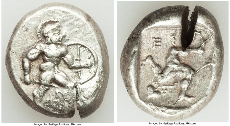 PAMPHYLIA. Aspendus. Ca. mid-5th century BC. AR stater (18mm, 10.97 gm). XF, tes...