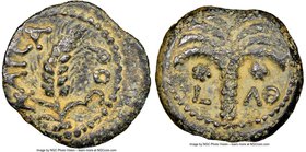 JUDAEA. Roman Procurators. Marcus Ambibulus (AD 9-12). AE prutah (17mm, 10h). NGC VF, repatinated. Jerusalem, dated Regnal Year 39 of Augustus (AD 8/9...