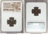 Constantine I the Great (AD 307-337). AE3 or BI nummus (19mm, 3.22 gm, 6h). NGC MS 5/5 - 4/5. Trier, 2nd officina, AD 322. CONSTANTINVS AVG, helmeted,...