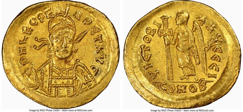 Leo I the Great, Eastern Roman Empire (AD 457-474). AV solidus (21mm, 4.43 gm, 6...