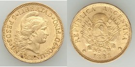 Republic gold Argentino 1888 XF, KM31. 22mm. 8.05gm. AGW 0.2334 oz. 

HID09801242017