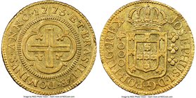 Jose I gold "Small Crown" 4000 Reis 1775-(L) AU55 NGC, Lisbon mint, KM171.4. Ex. Santa Cruz Collection

HID09801242017